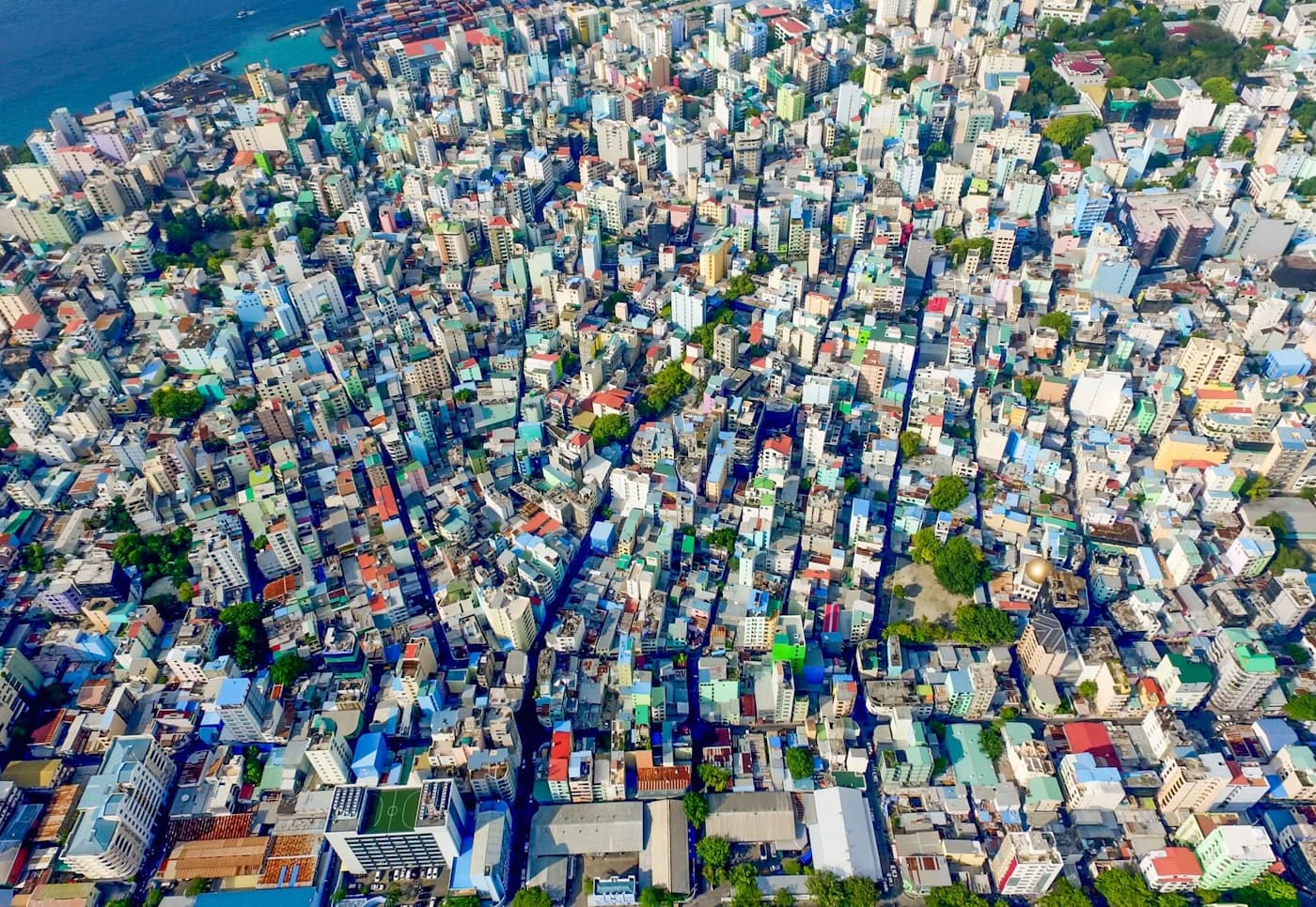 Aerial view of Malé, the island capital Clean Crew works across